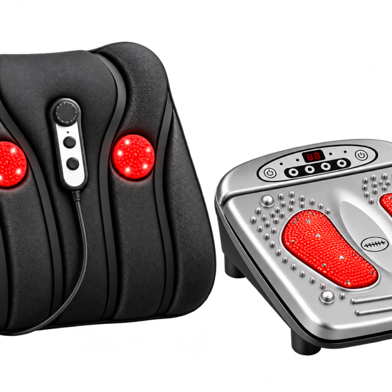 Masażery do pleców i stóp Zestaw poduszka i masażer do stóp